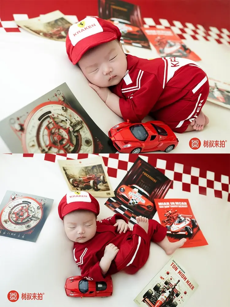 Red Racing Theme Set - Newborn Photography Props - Image 4